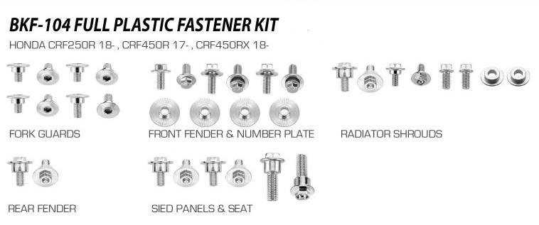 PLASTICS FASTNER KIT MSD HONDA CRF250R/CRF450R/RX