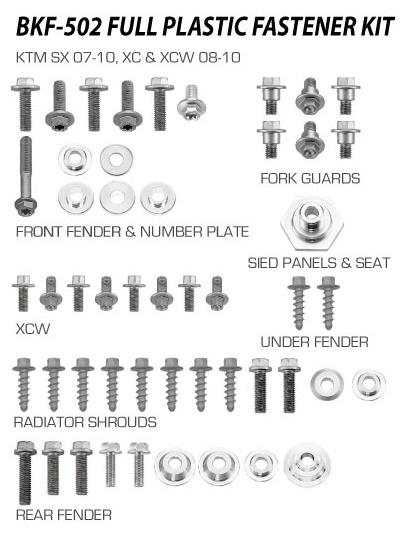 PLASTICS FASTNER KIT MSD KTM