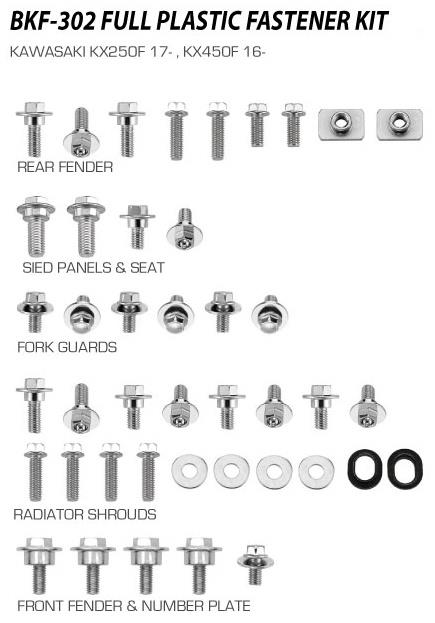 PLASTICS FASTNER KIT MSD KX250F/KX450F