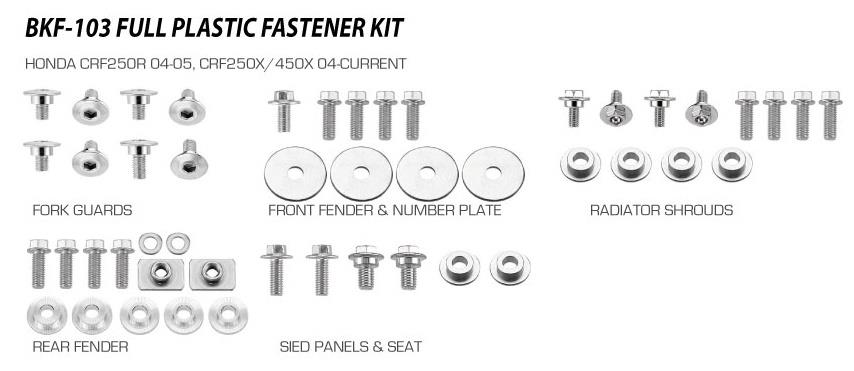 PLASTICS FASTNER KIT MSD CRF250R&X/CRF450X