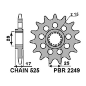 SPROCKETS PBR FRONT 2249-15
