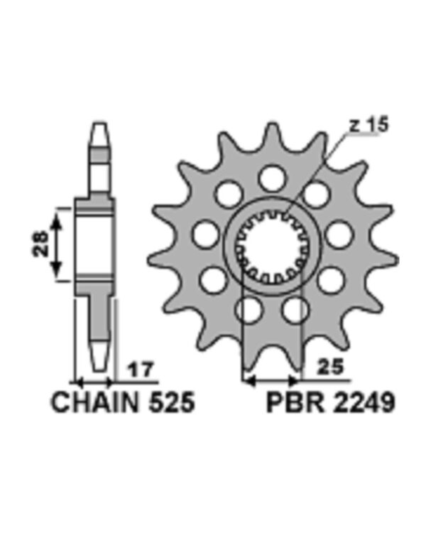 SPROCKETS PBR FRONT 2249-15
