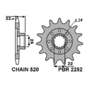 SPROCKETS PBR FRONT 2252-16