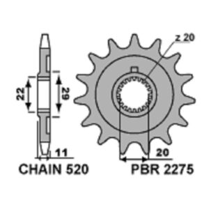 SPROCKETS PBR FRONT 2275-13
