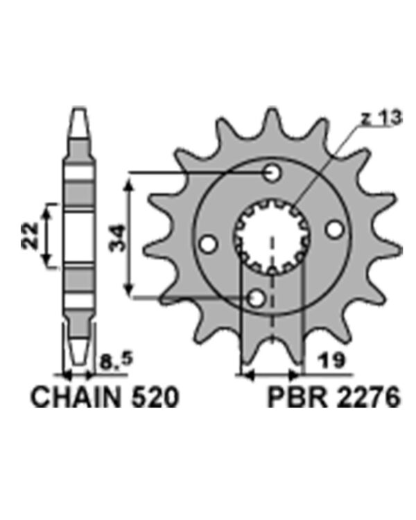 SPROCKETS PBR FRONT 2276-14