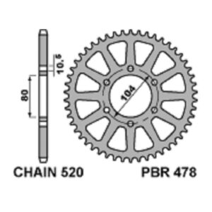 SPROCKETS PBR REAR 0478-39