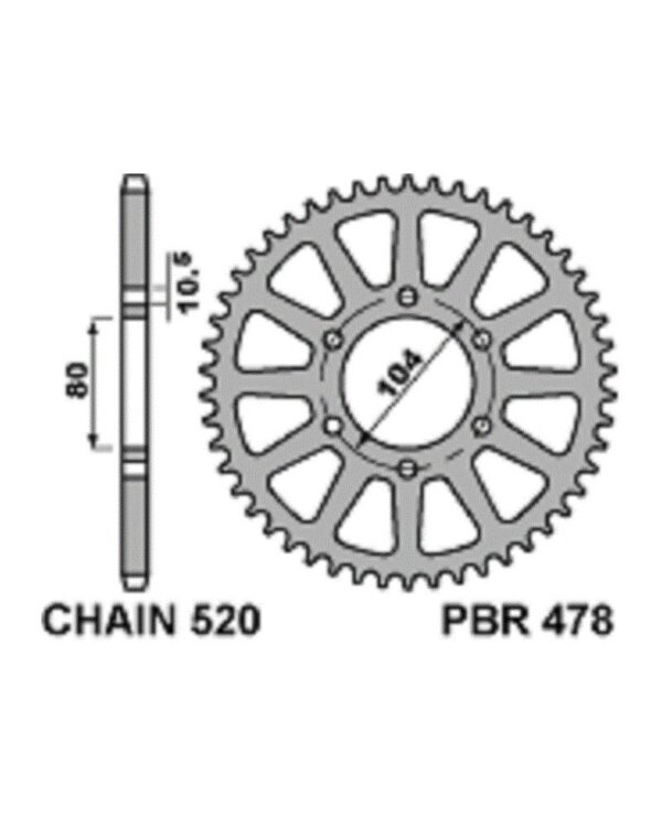 SPROCKETS PBR REAR 0478-39