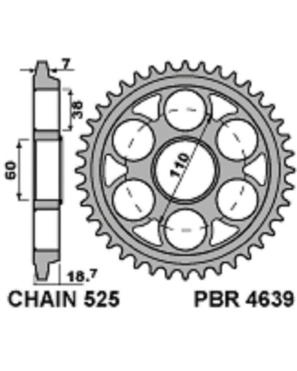 213-R-4639-39#1.jpg. PBR Rear Sprocket 4639-39