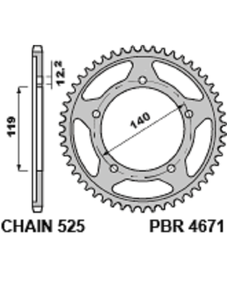 SPROCKETS PBR REAR 4671-46