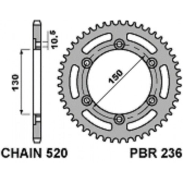 SPROCKETS PBR REAR 0236-47