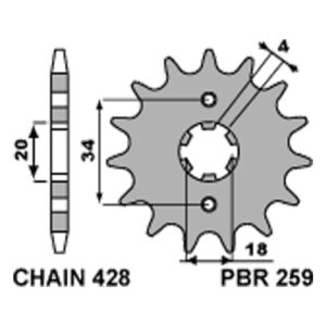 SPROCKETS PBR FRONT 259-16
