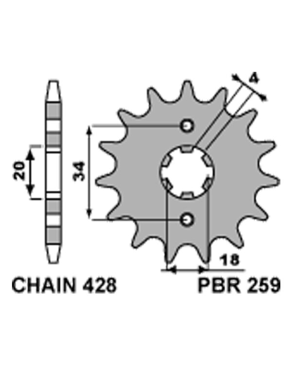 SPROCKETS PBR FRONT 259-16