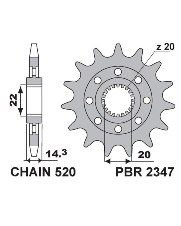 SPROCKETS PBR FRONT 2347-16