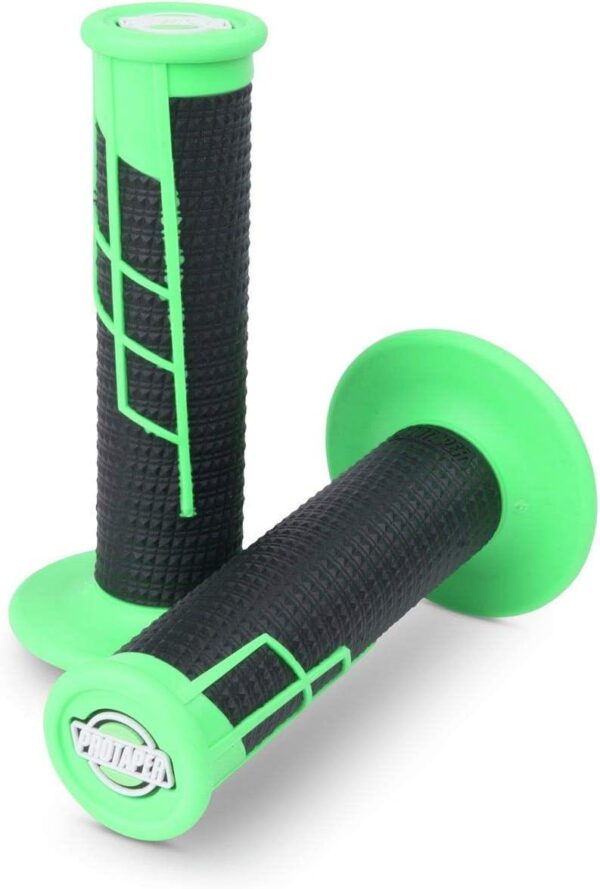 PTH-X02-1658 #1. GRIP P/TAPER CLAMP ON WAFFLE NEON GREEN/BLACK