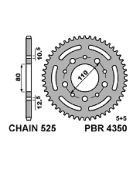 SPROCKETS PBR REAR 4350-48