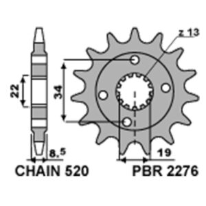 SPROCKETS PBR FRONT 2276-16