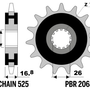 pbr 2068g. PBR Front Sprocket Rubber Damper 2068-16