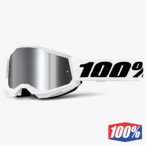 100% STRATA 2 WHITE GOGGLE - SILVER LENS