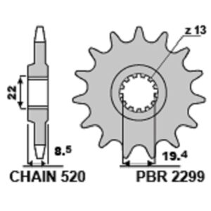 SPROCKETS PBR FRONT 2299-14