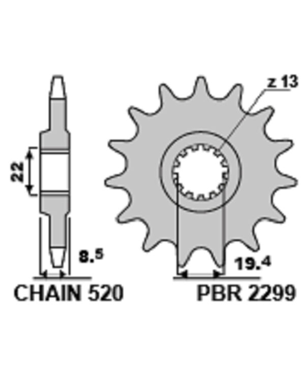 SPROCKETS PBR FRONT 2299-14