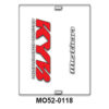 MO52-0118. STICKER MOTION FRONT FORK KYB CARBON