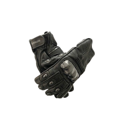 390-gl203. OUTBACK Short Leather Gloves - Black