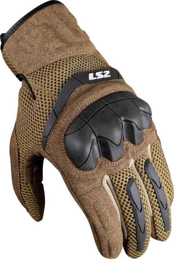 KUBRA_MAN_BROWN_BACK_ml. LS2 Kubra Gloves - Brown
