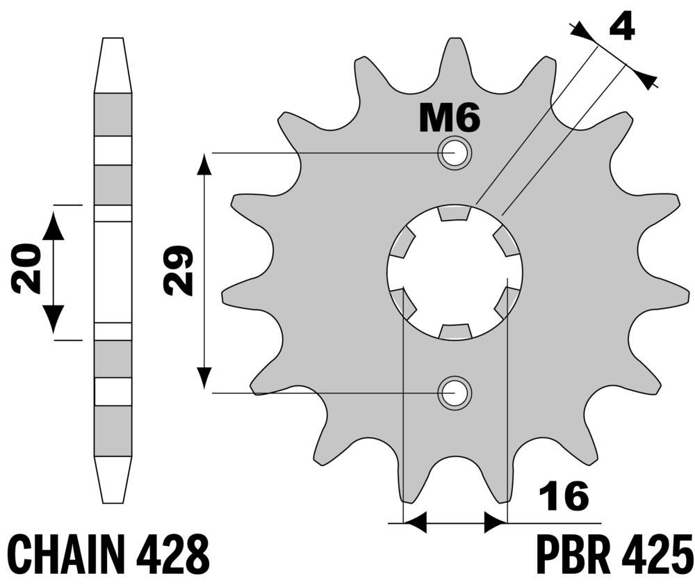 SPROCKETS PBR FRONT 425-16