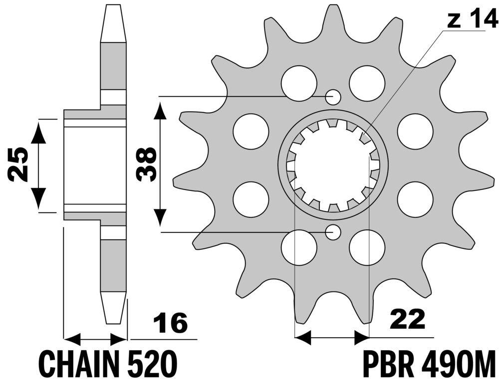 SPROCKETS PBR FRONT 490M-15