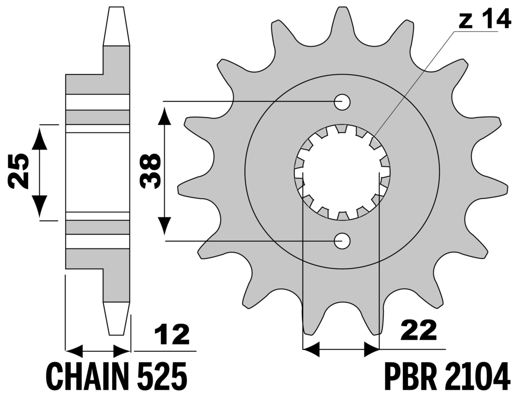 SPROCKETS PBR FRONT 2104-15