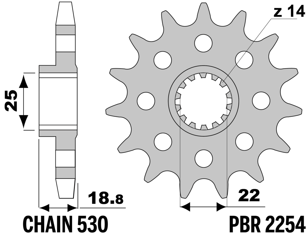 SPROCKETS PBR FRONT 2254-14