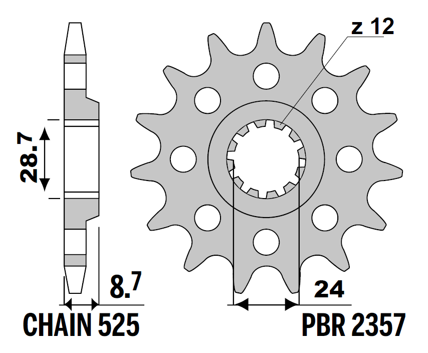 SPROCKETS PBR FRONT 2357-18