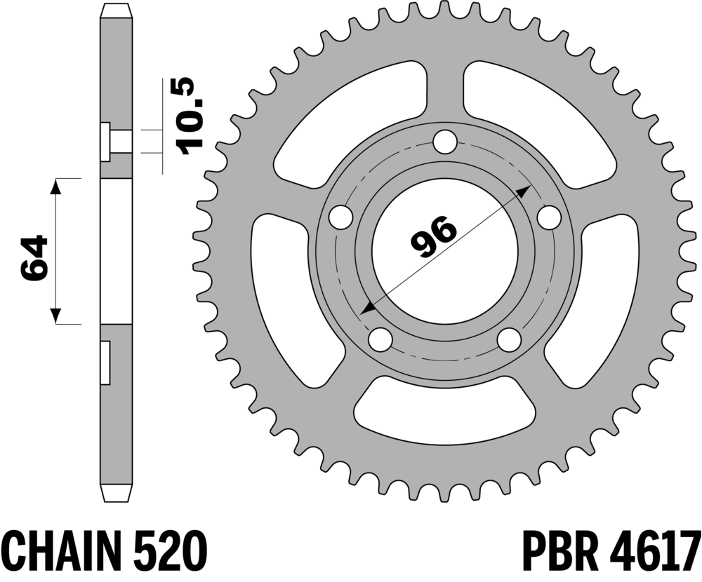 SPROCKETS PBR REAR 4617-45