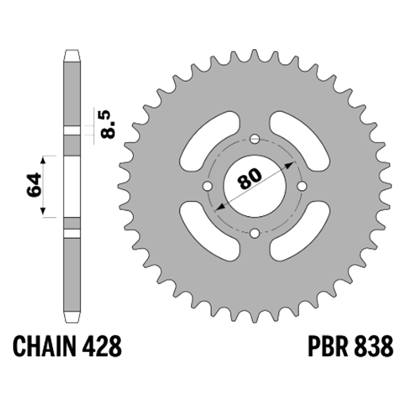 SPROCKETS PBR REAR 0838-41