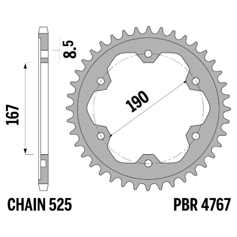 SPROCKETS PBR REAR 4767-50