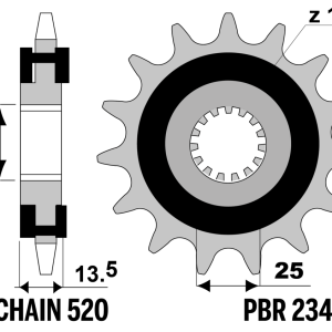 213-f-2344g. PBR Front Sprocket Rubber Damper 2244-16