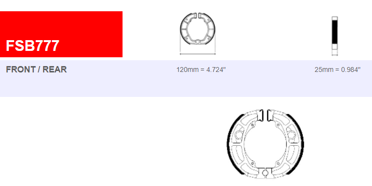 220-fsb777a. FERODO Brake Shoe EBC624
