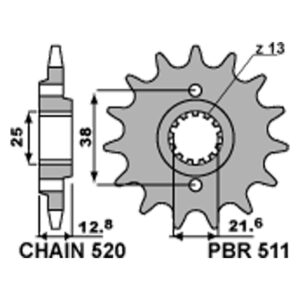 SPROCKETS PBR FRONT 511-14