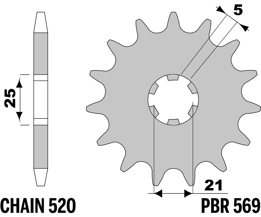 SPROCKETS PBR FRONT 569-17
