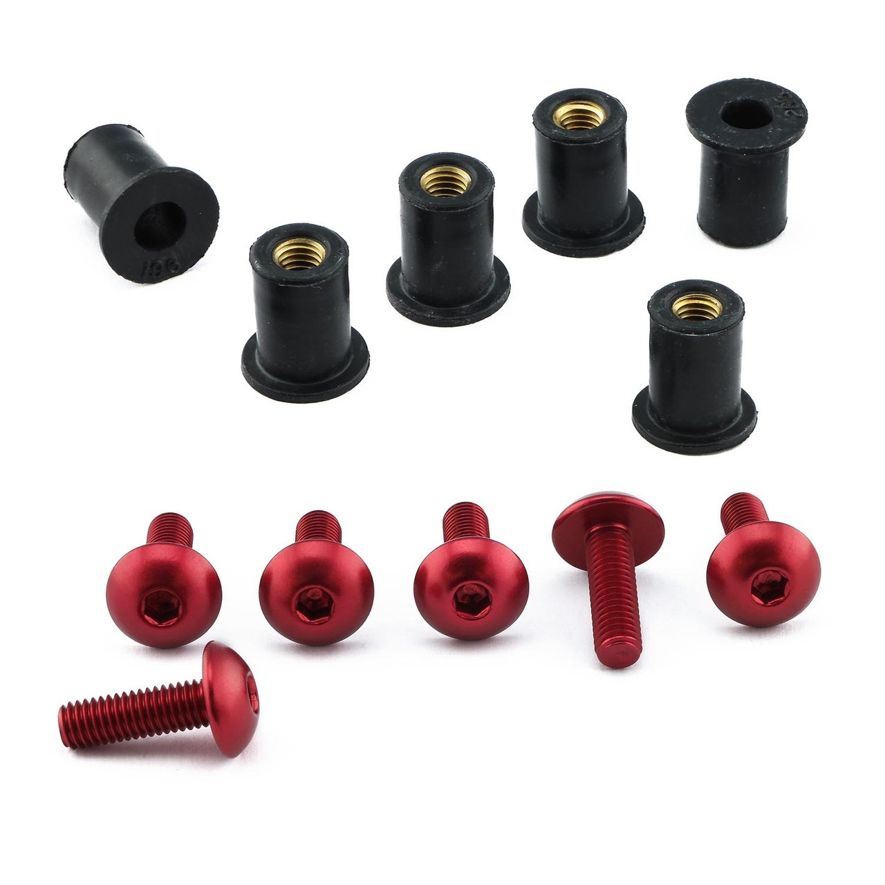 M70716-010 #1. BIKEWISE Screen Bolt Kit - Red