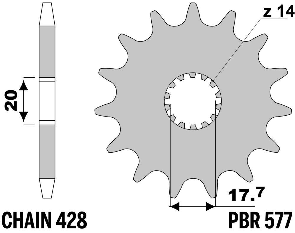 SPROCKETS PBR FRONT 577-15