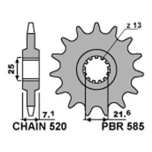 SPROCKETS PBR FRONT 585-16