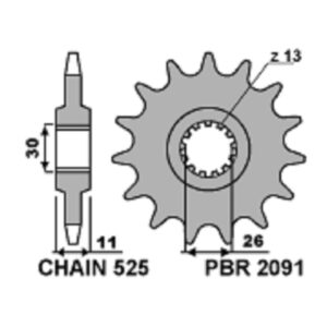 SPROCKETS PBR FRONT 2091-16