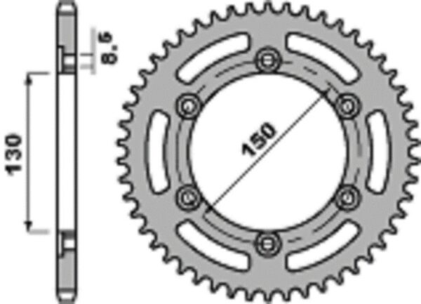 SPROCKETS PBR REAR 0245-50 - Image 2