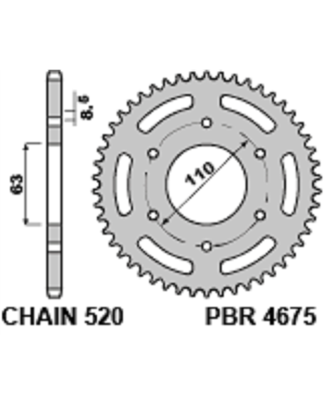 SPROCKETS PBR REAR 4675-45