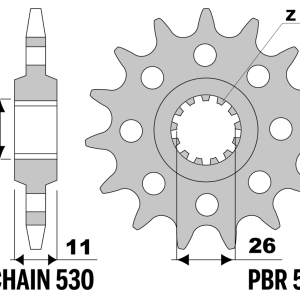 pbr 0579. PBR Front Sprocket 579-15