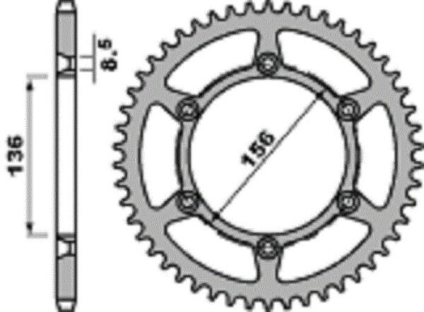 SPROCKETS PBR REAR 0820-45 - Image 2