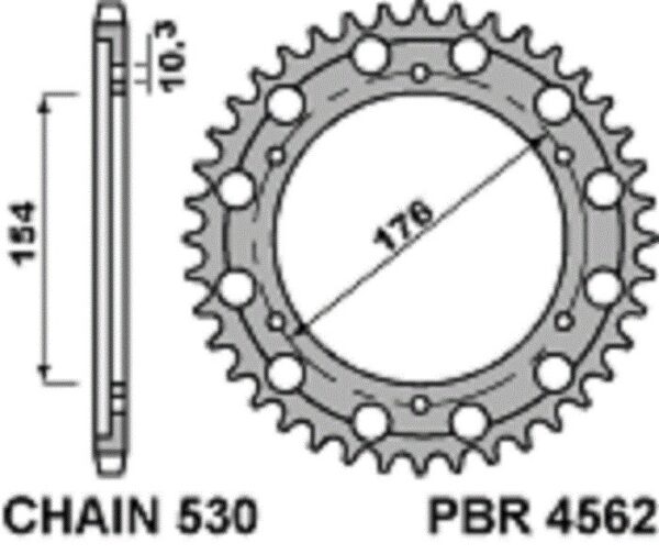 SPROCKETS PBR REAR 4562-43 - Image 2