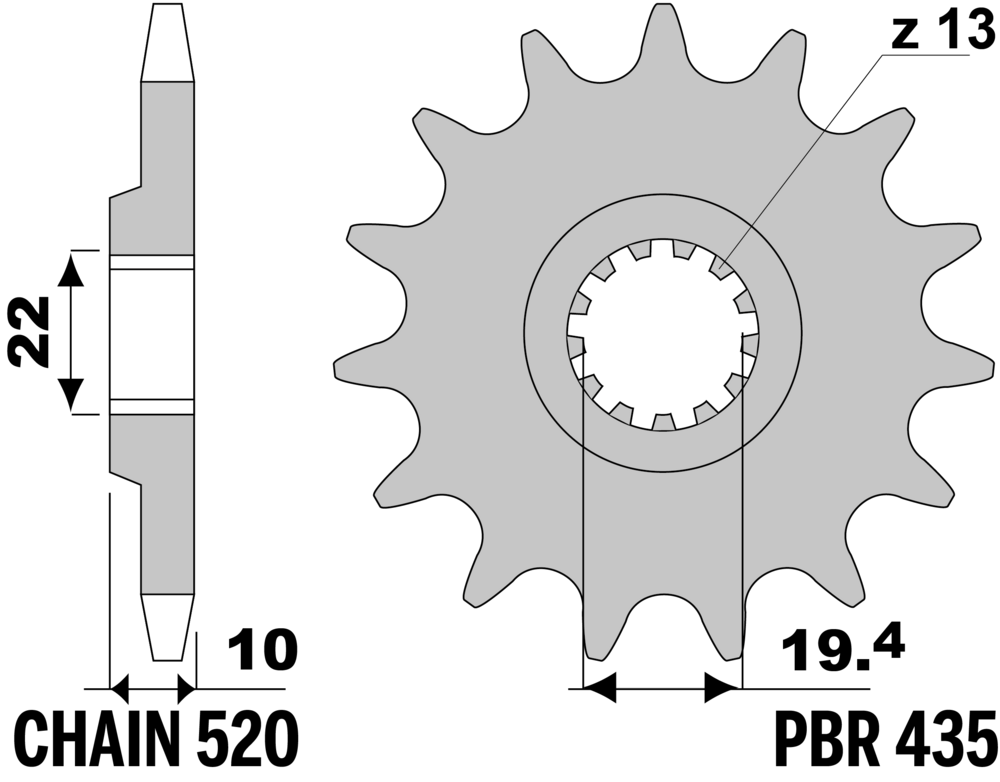 SPROCKETS PBR FRONT 435-12