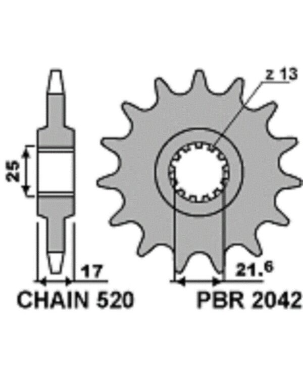 SPROCKETS PBR FRONT 2042-16